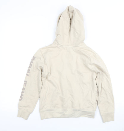 DKNY Kids Beige Hoodie with Logo, Size 8 Years