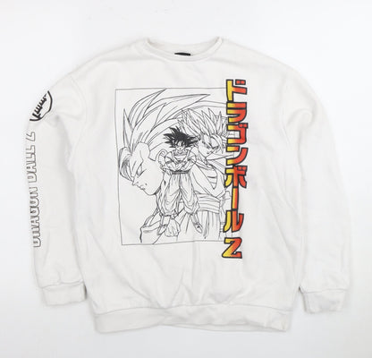 Dragon Ball Z Boys White Pullover Hoodie Size 146