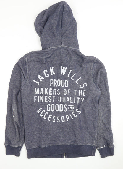Mens UK Size XS Jack Wills Blue Full Zip Hoodie