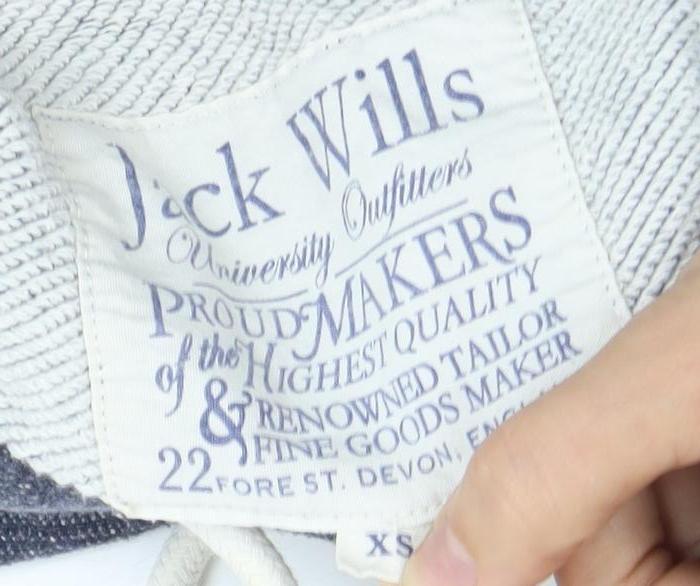 Mens UK Size XS Jack Wills Blue Full Zip Hoodie