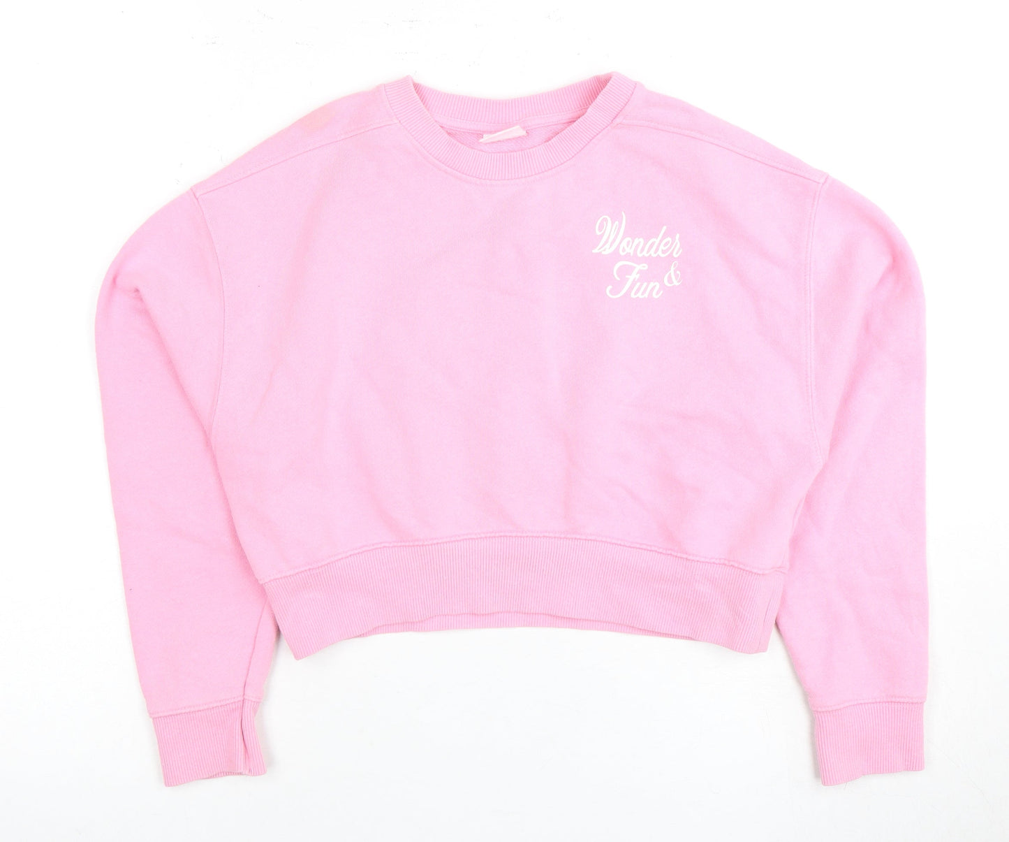 Zara Girls Pink Pullover Sweatshirt 11-12 Years Graphic Print