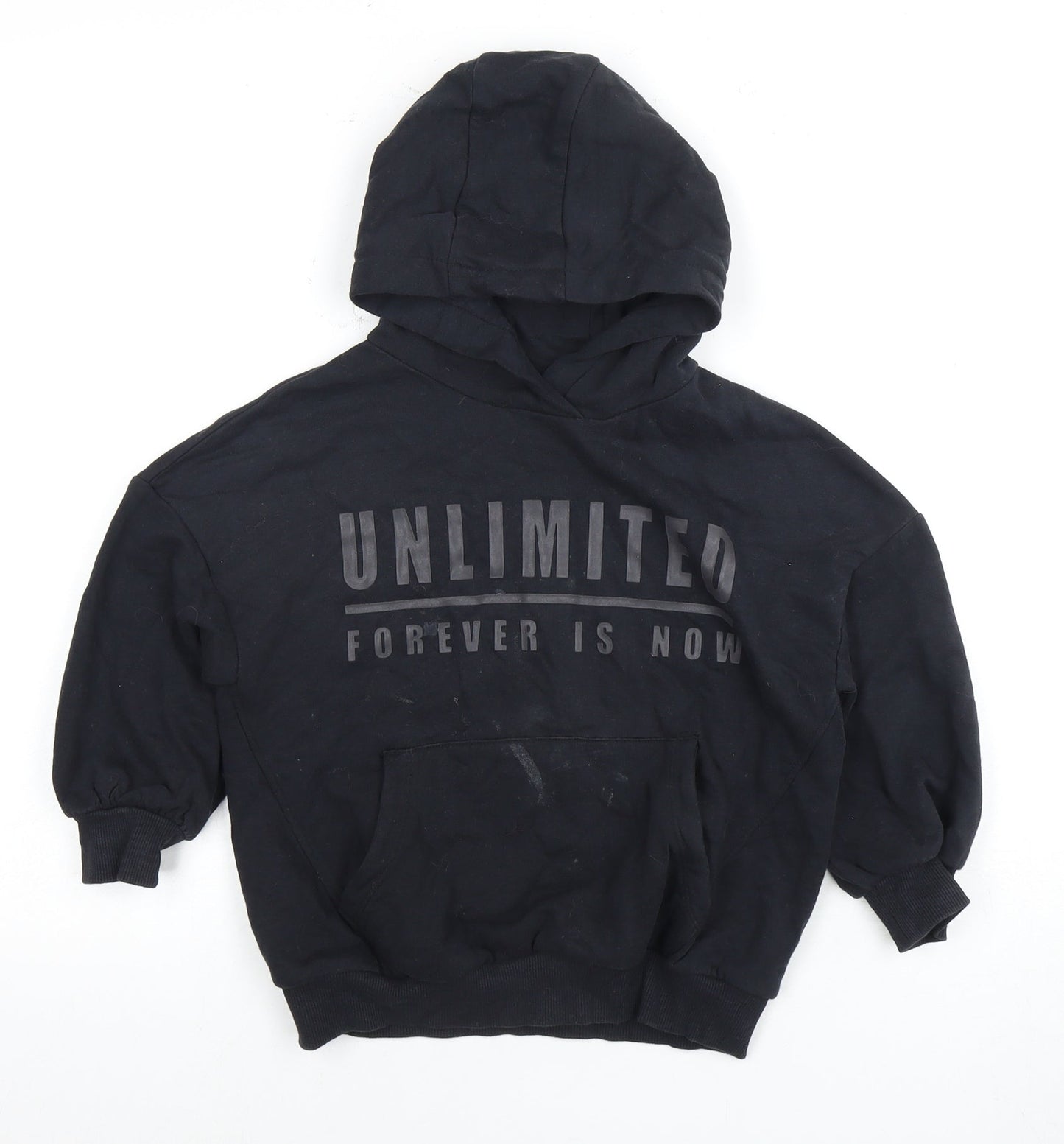 Boys Black Pullover Hoodie 5 Years - Hooded Graphic Print