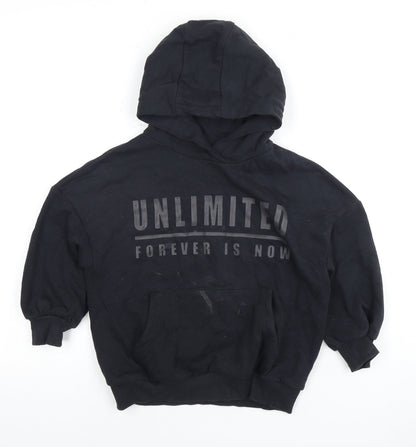 Boys Black Pullover Hoodie 5 Years - Hooded Graphic Print