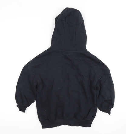 Boys Black Pullover Hoodie 5 Years - Hooded Graphic Print