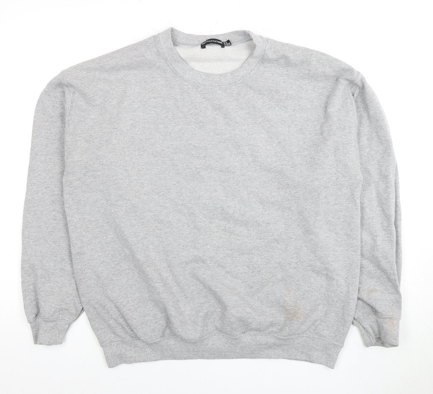 Prettylittlething Grey Unisex Sweatshirt Size 18