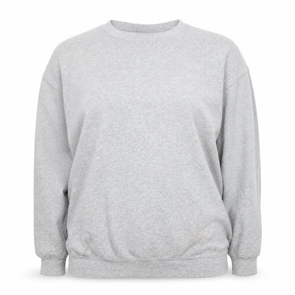Front view of PRETTYLITTLETHING Grey unisex sweatshirt, size 18
