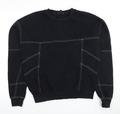 Topshop Women's Black Sweatshirt, Size UK 8, Casual Wear