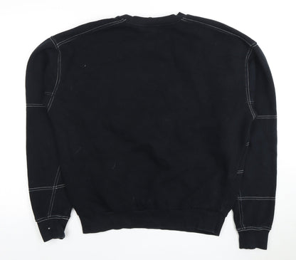 Topshop Women's Black Sweatshirt, Size UK 8, Casual Wear