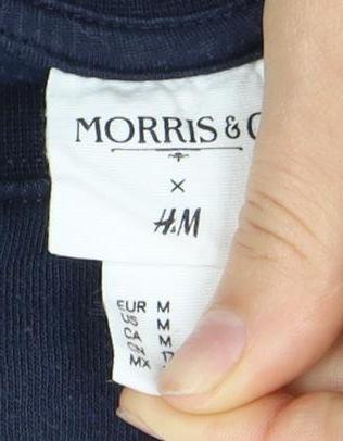 H&M Women's Blue Floral Sweatshirt, Medium, Pullover