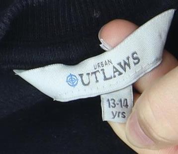 Urban Outlaws Boys Black Pullover Sweatshirt 13 Years