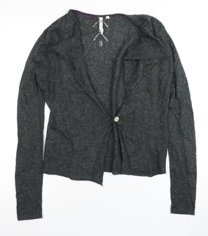 Womens UK Size 8 No Data Grey Cardigan Jumper