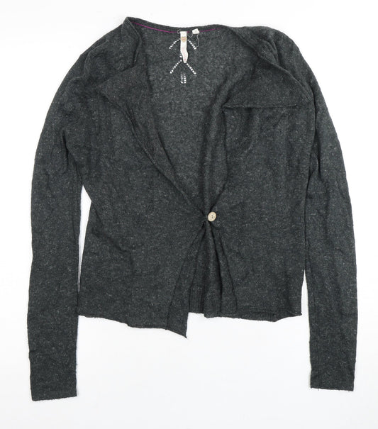 Womens UK Size 8 No Data Grey Cardigan Jumper