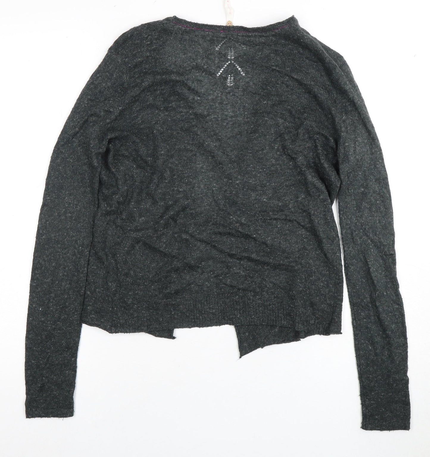 Womens UK Size 8 No Data Grey Cardigan Jumper