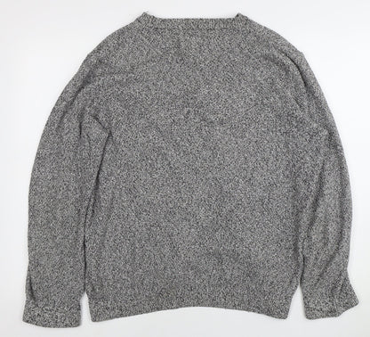 Topman Men's Grey Chunky-Knit Pullover Jumper, L