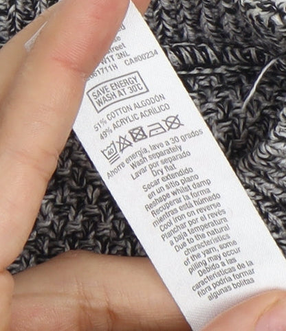 Topman Men's Grey Chunky-Knit Pullover Jumper, L