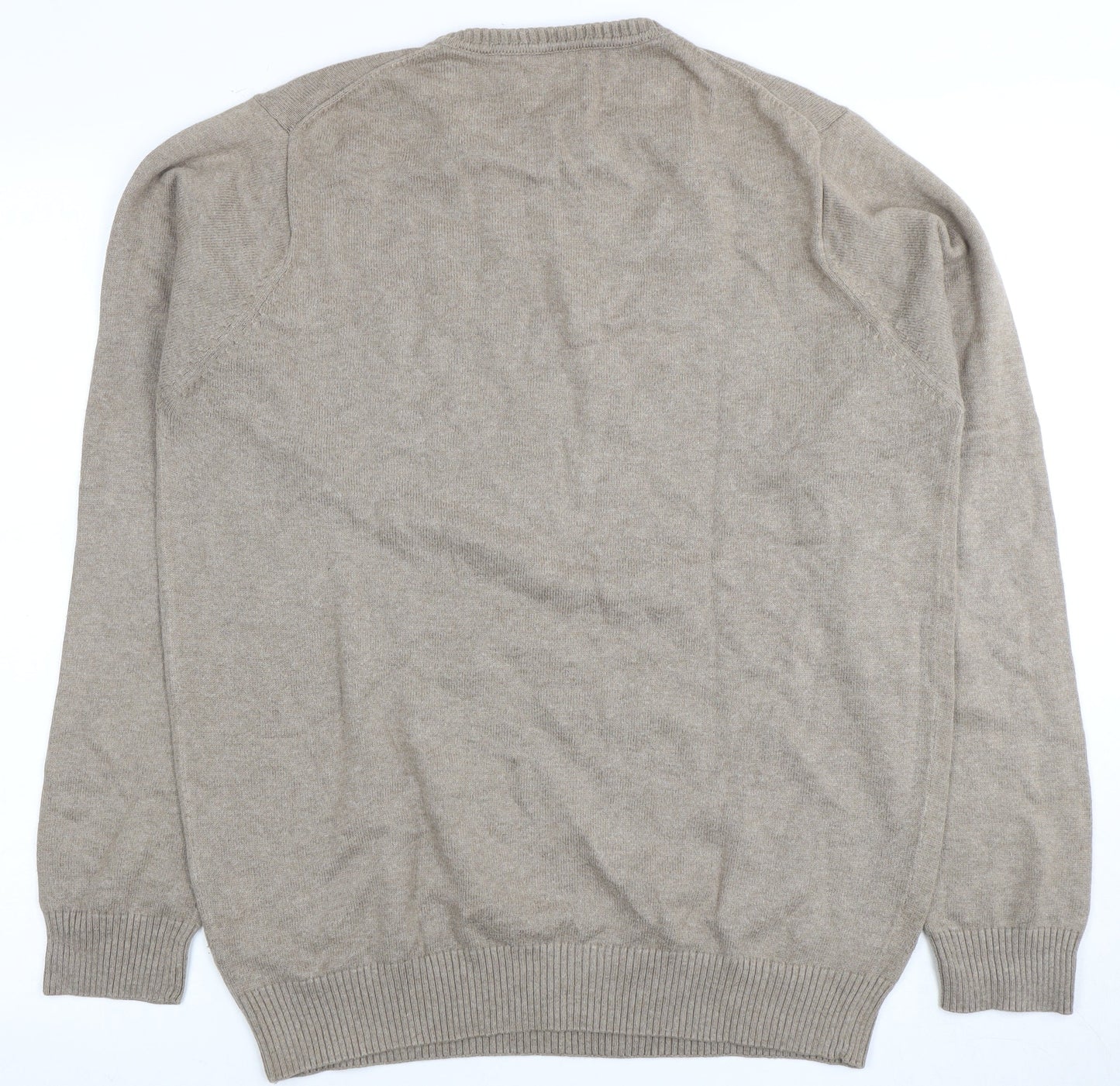 Morley Men's Beige Cotton Pullover Jumper, Size L