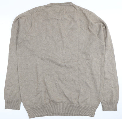Morley Men's Beige Cotton Pullover Jumper, Size L