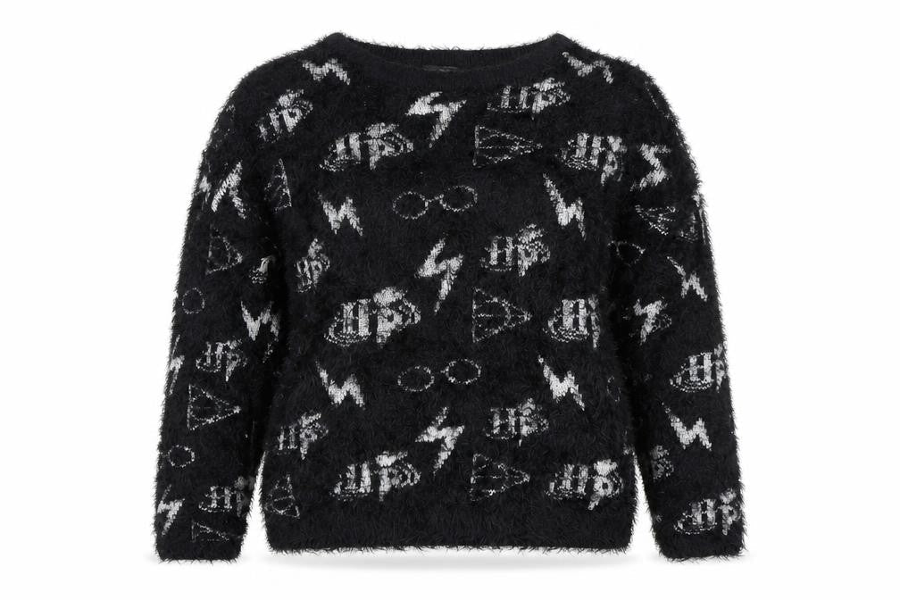 Womens UK Size S Harry Potter Black Pullover Jumper