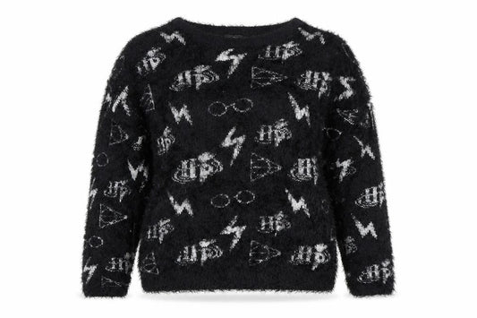 Womens UK Size S Harry Potter Black Pullover Jumper