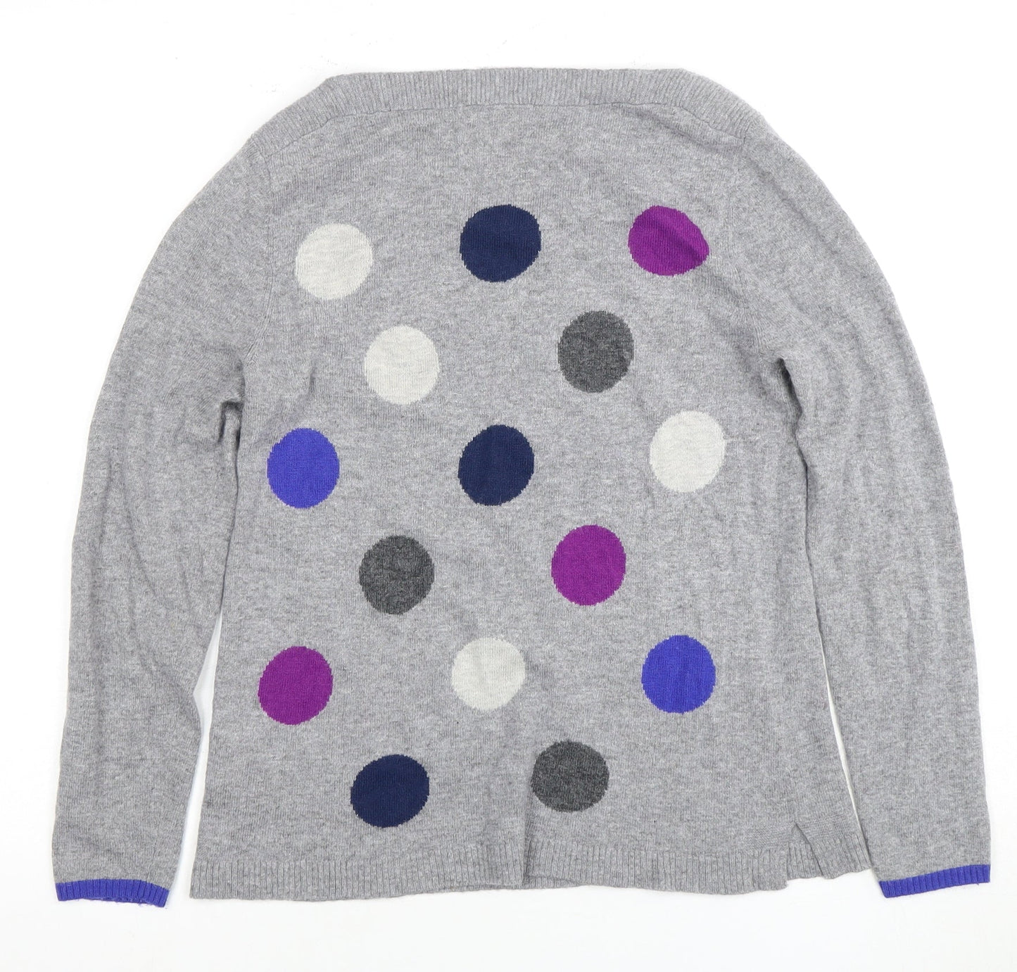 BonJour Women's Grey Polka Dot Wool Jumper Size 8