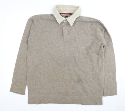 Marks and Spencer Beige Men's L Collared Pullover