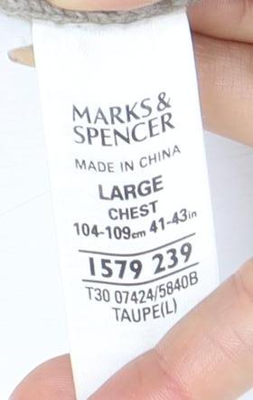 Marks and Spencer Beige Men's L Collared Pullover