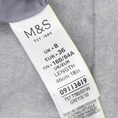 Marks and Spencer Women's Grey Pencil Skirt, Size 8