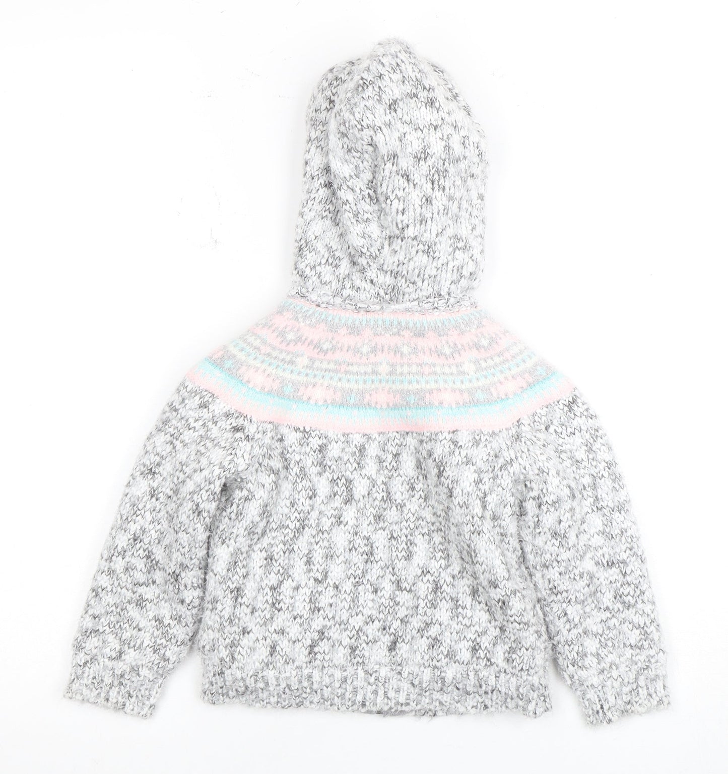 Mini Club Girls Grey Full Zip Hooded Jumper - 2 Years
