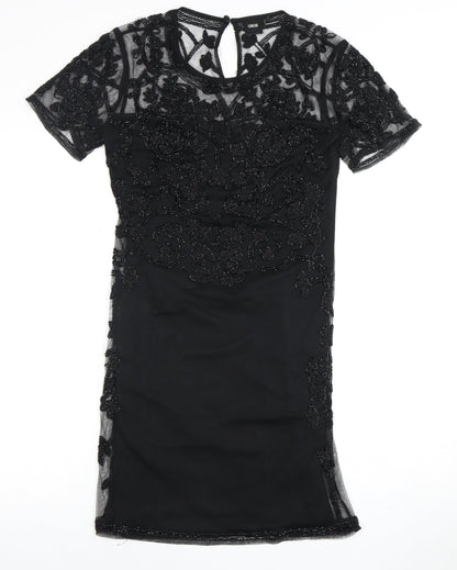 ASOS Women's Black Beaded Sheath Dress Size 10