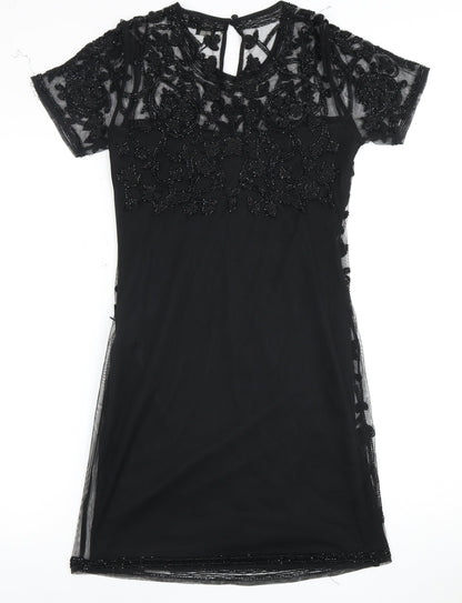 ASOS Women's Black Beaded Sheath Dress Size 10