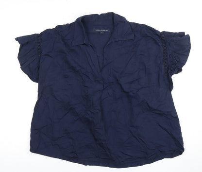 French Connection Women's Blue Crochet Blouse S