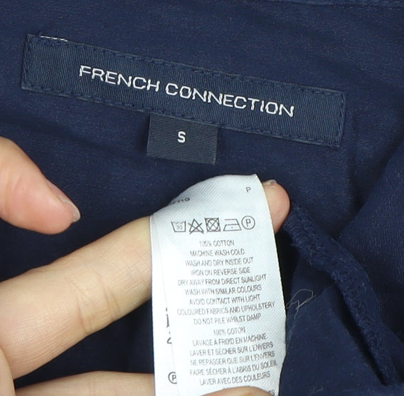 French Connection Women's Blue Crochet Blouse S