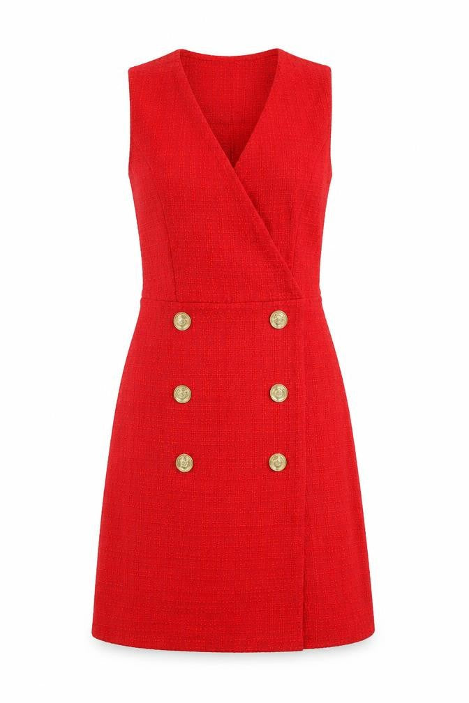 Select Women's Red Short Wrap Dress Size 12