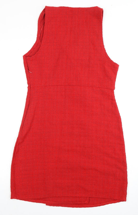 Select Women's Red Short Wrap Dress Size 12