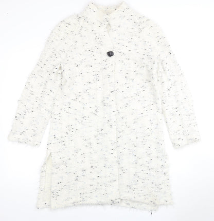 Emme Women's White Cardigan, Size 10, Polyamide/Wool Blend