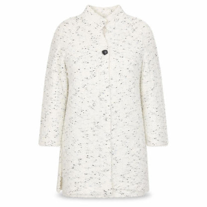 Emme Women's White Cardigan, Size 10, Polyamide/Wool Blend