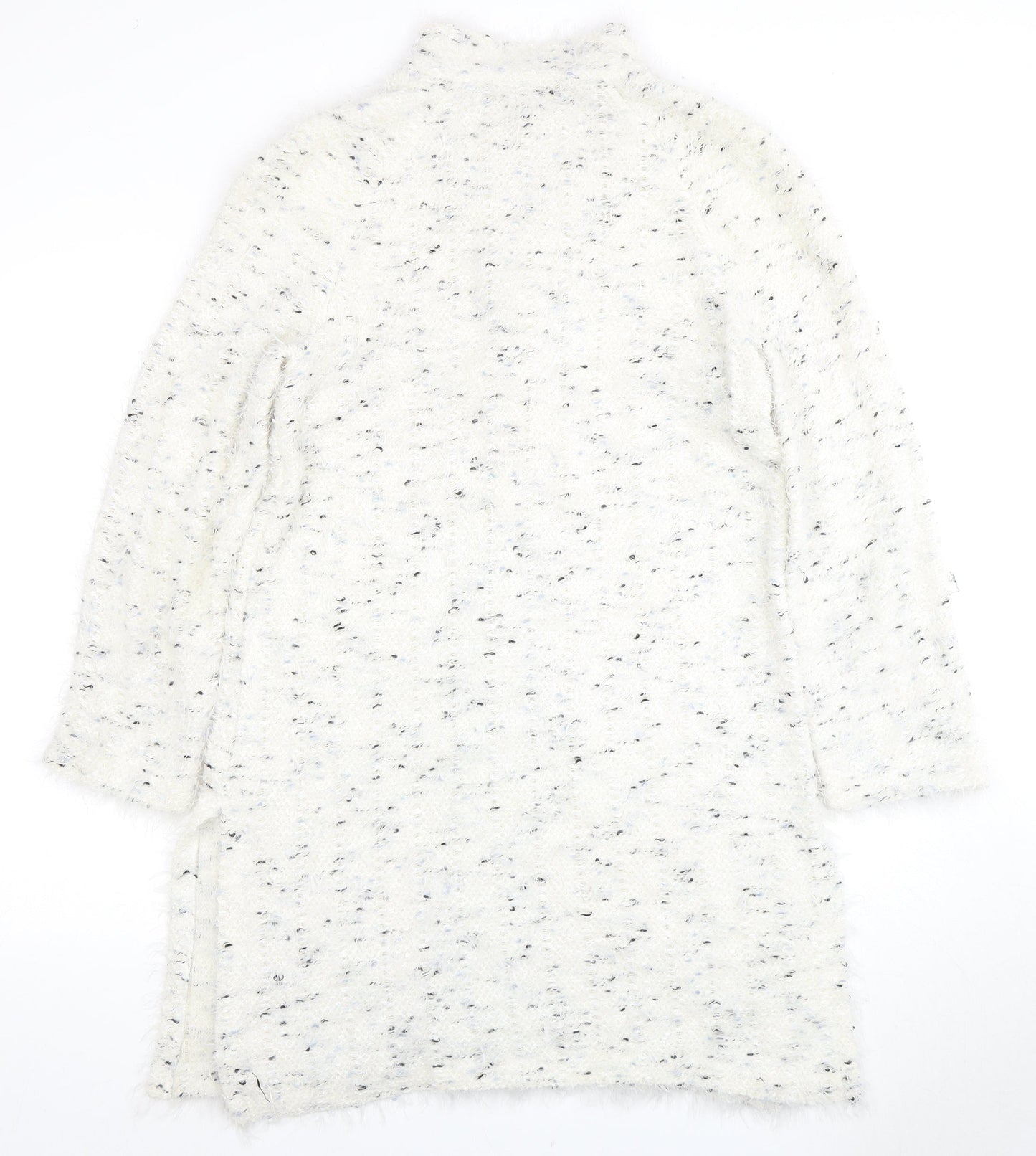 Emme Women's White Cardigan, Size 10, Polyamide/Wool Blend