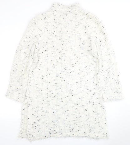 Emme Women's White Cardigan, Size 10, Polyamide/Wool Blend