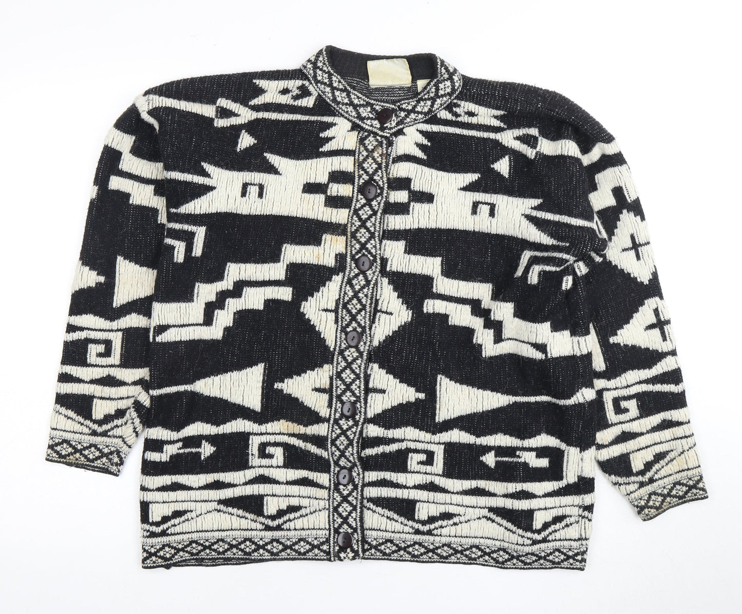 Midnight Blues Women's Black Cardigan Aztec S