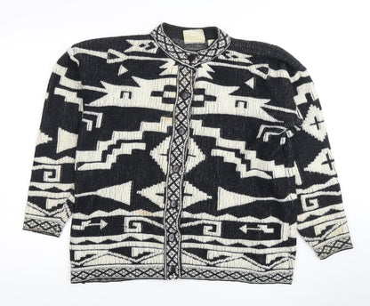 Midnight Blues Women's Black Cardigan Aztec S