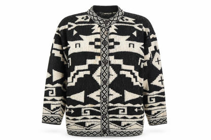 Midnight Blues Women's Black Cardigan Aztec S