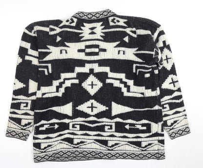 Midnight Blues Women's Black Cardigan Aztec S
