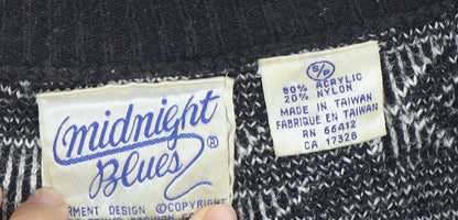 Midnight Blues Women's Black Cardigan Aztec S