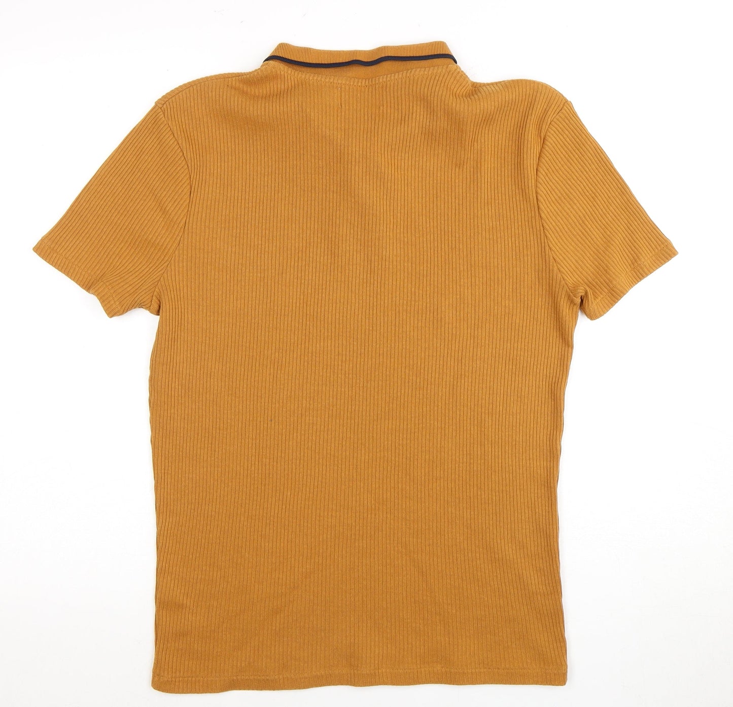 Topman Men's Brown Polo Shirt - Size L - Solid Knit Casual