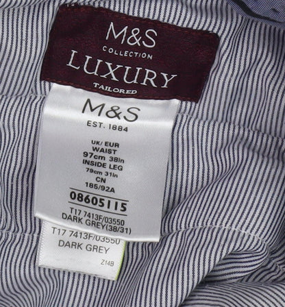 Marks and Spencer Men's Grey Corduroy Trousers 38