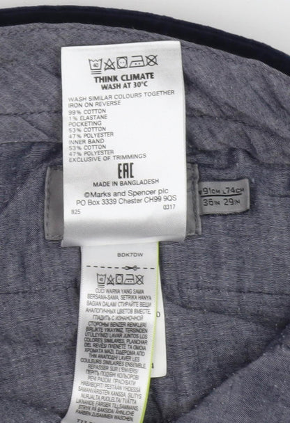 Marks and Spencer Men's Blue Corduroy Trousers 36R