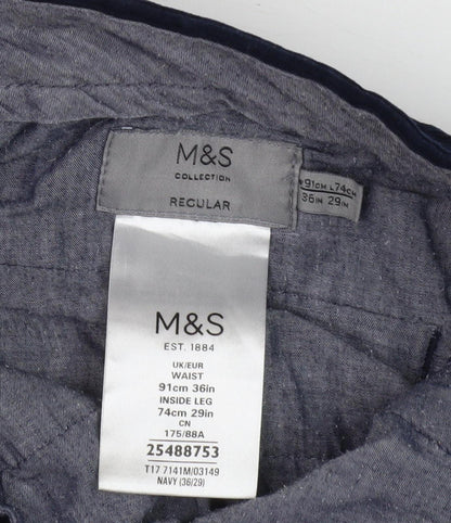Marks and Spencer Men's Blue Corduroy Trousers 36R