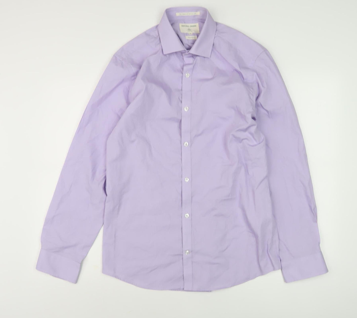 Mens UK Collar Size 15.5 Racing Green Smart Purple  Dress Shirt
