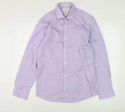 Mens UK Collar Size 15.5 Racing Green Smart Purple  Dress Shirt