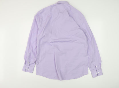 Mens UK Collar Size 15.5 Racing Green Smart Purple  Dress Shirt